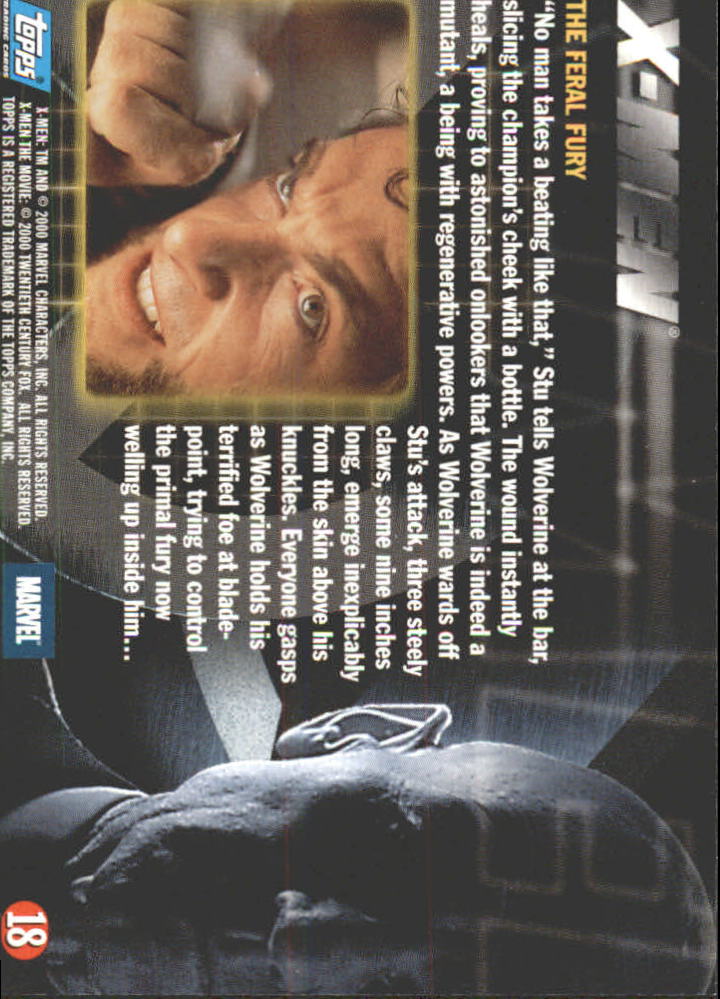2000 Topps X-Men Movie #18 The Feral Fury back image