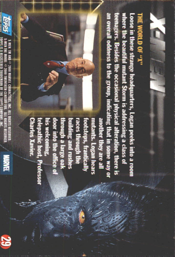 2000 Topps X-Men Movie #29 The World of X back image