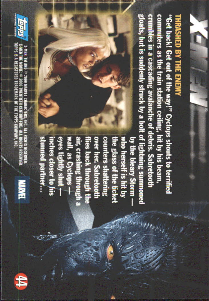 2000 Topps X-Men Movie #44 Thrashed by the Enemy back image
