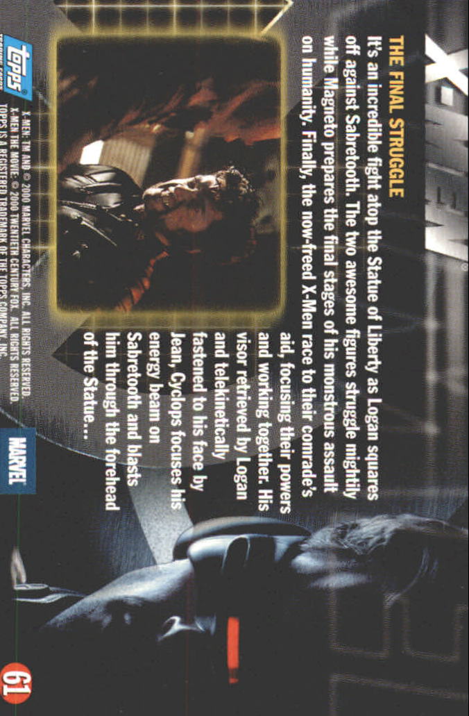B6363- 2000 Topps X-Men Movie Card #s 1-72 -You Pick- 15+ FREE US SHIP - Picture 95 of 117