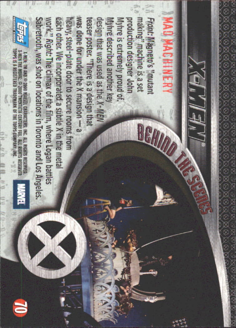 2000 Topps X-Men Movie #70 Mad Machinery back image
