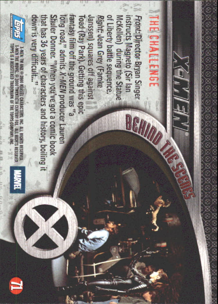 2000 Topps X-Men Movie #71 The Challenge back image