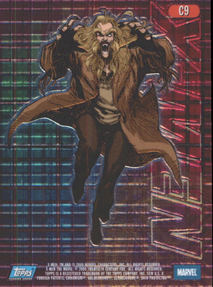 2000 Topps X-Men Movie Chromium #C9 Sabretooth back image