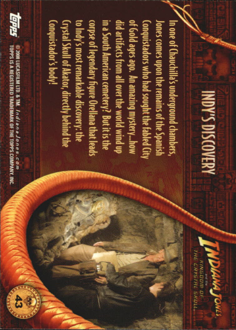 2008 Topps Indiana Jones and the Kingdom of the Crystal Skull #43 Indy's Discovery back image
