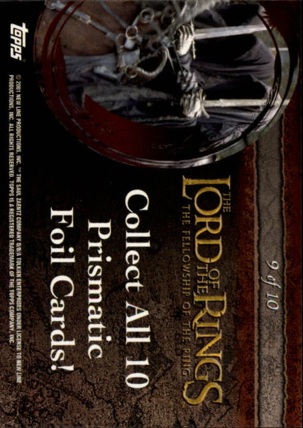 2001 Topps Lord of the Rings Fellowship of the Ring Prismatic #9 Ringwraiths back image