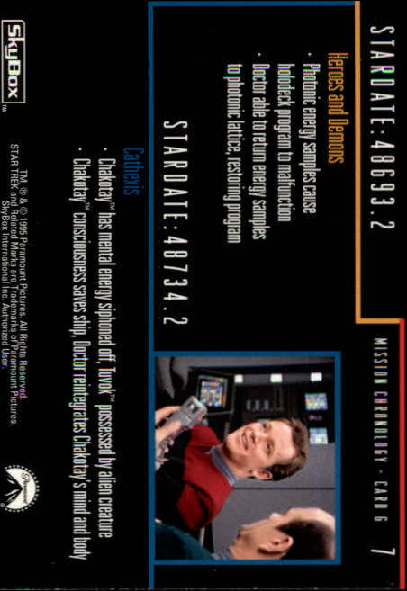 1995 SkyBox Star Trek Voyager Series 2 #7 Mission Chronology back image