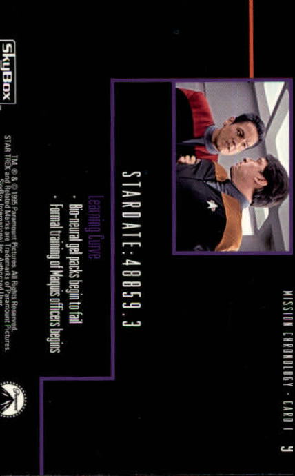 1995 SkyBox Star Trek Voyager Series 2 #9 Mission Chronology back image