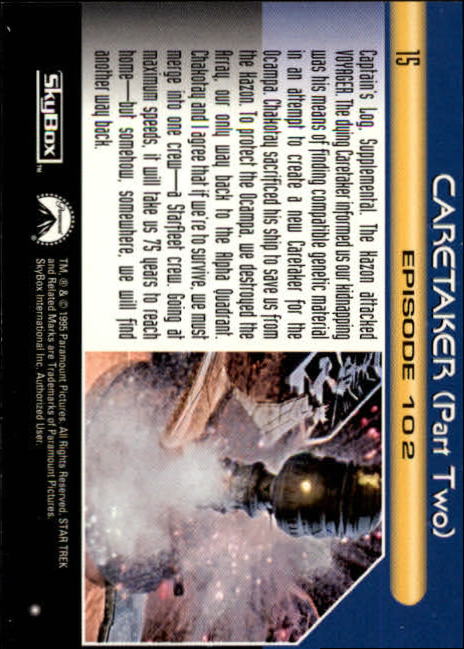 1995 SkyBox Star Trek Voyager Series 2 #15 Caretaker back image