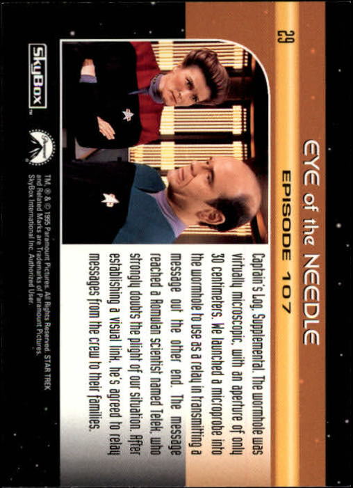 1995 SkyBox Star Trek Voyager Series 2 #29 Eye of the Needle back image