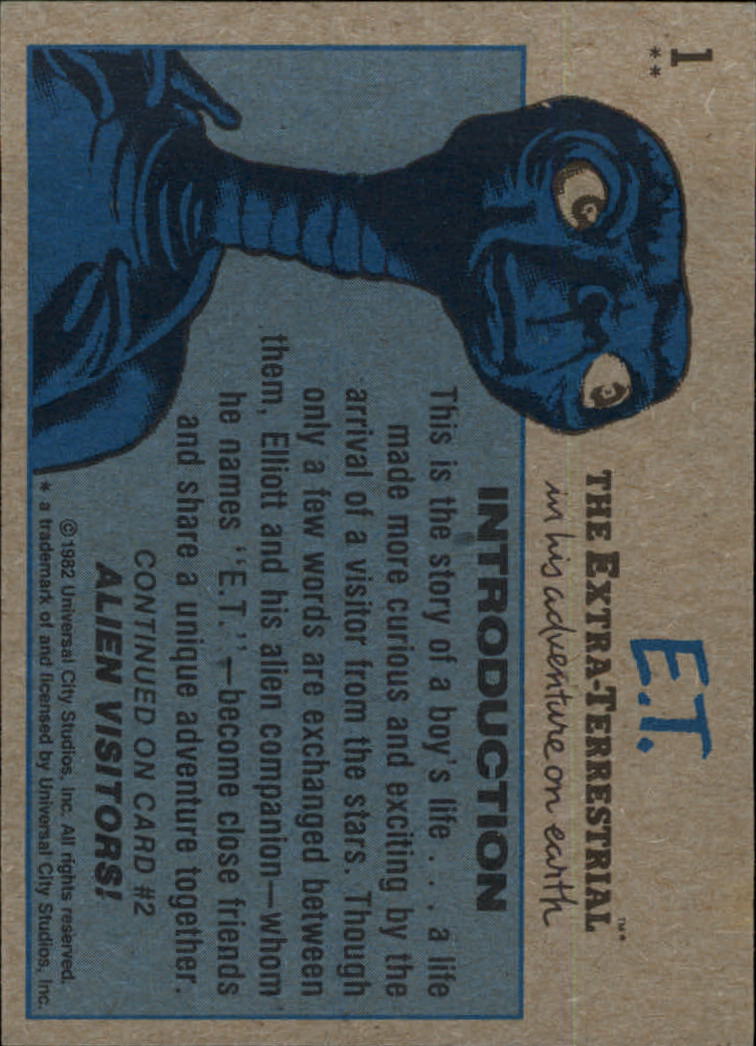 1982 Topps E.T. #1 E.T. The Extra-Terrestrial back image