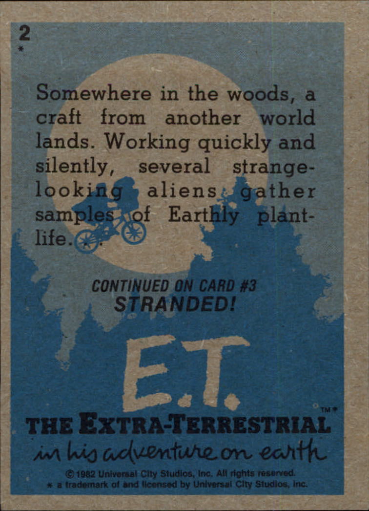 1982 Topps E.T. #2 Alien Visitors back image