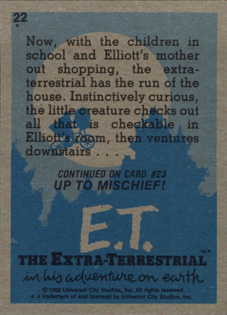 1982 Topps E.T. #22 Alone in the House back image