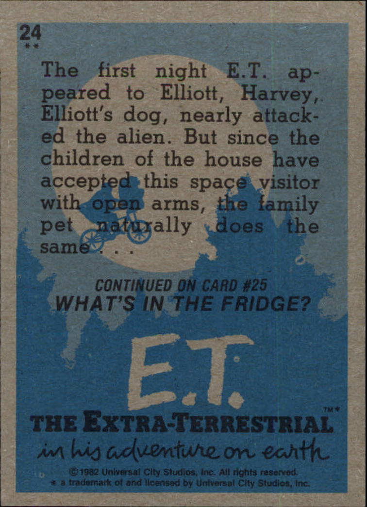 1982 Topps E.T. #24 A New Found Friend back image