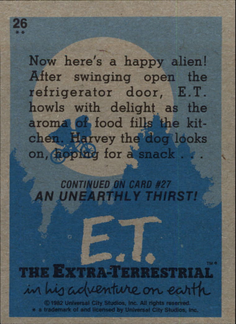 1982 Topps E.T. #26 Time for a Snack back image