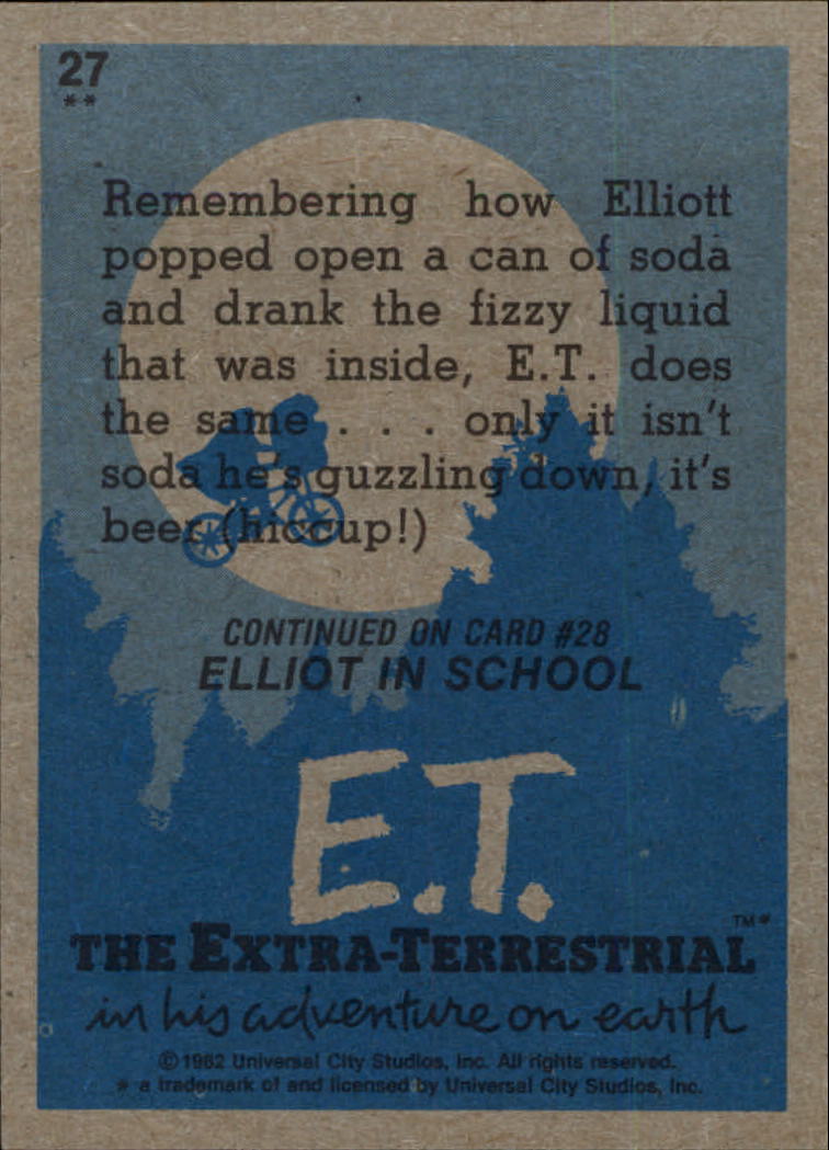 1982 Topps E.T. #27 Unearthly Thirst back image