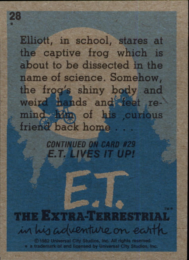 1982 Topps E.T. #28 Elliott in School back image