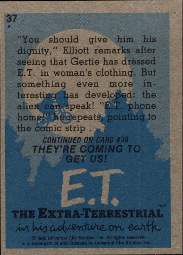 1982 Topps E.T. #37 Comic Strip Strategy back image