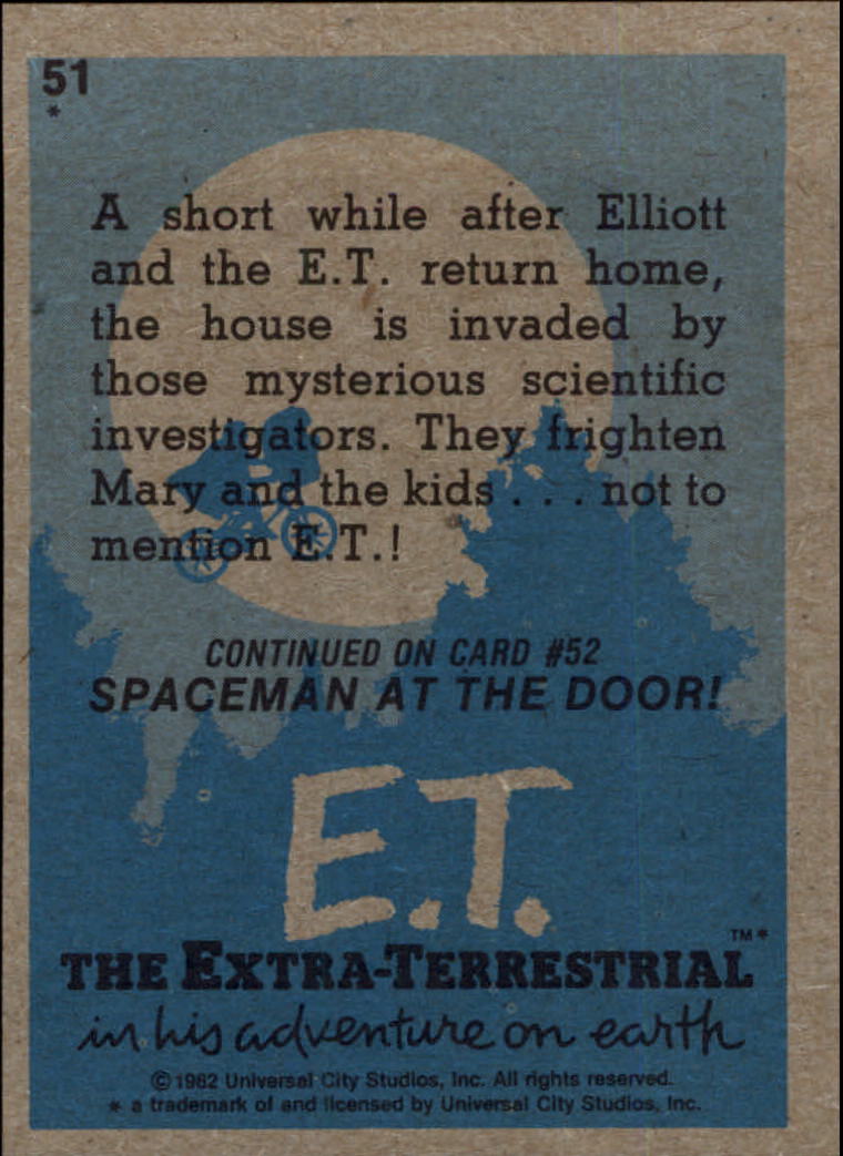 1982 Topps E.T. #51 Their Home Besieged back image