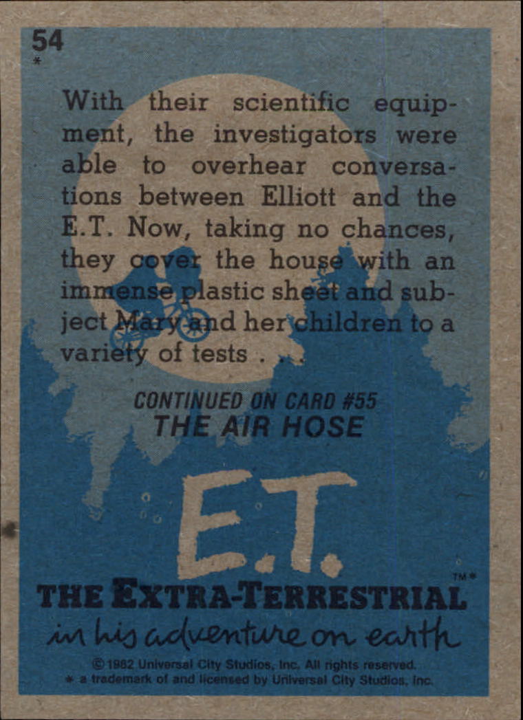 1982 Topps E.T. #54 Sterilizing the House back image