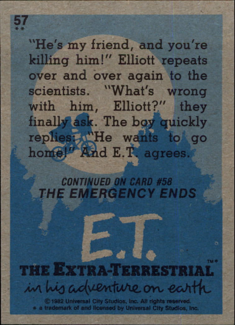 1982 Topps E.T. #57 You're Killing Us Both back image