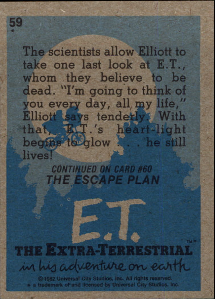 1982 Topps E.T. #59 Don't Die, E.T. back image