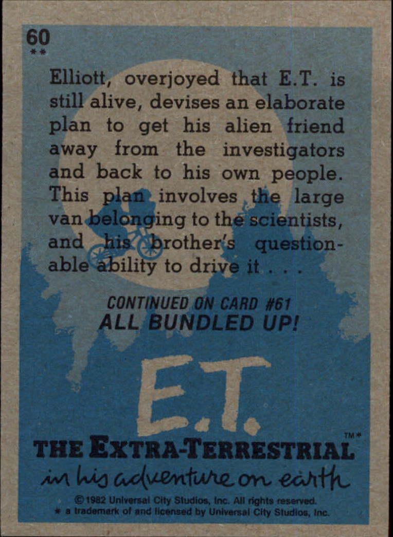 1982 Topps E.T. #60 The Escape Plan back image