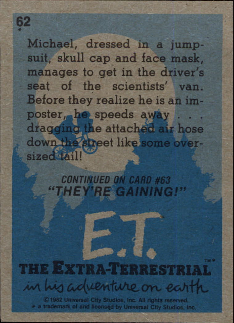 1982 Topps E.T. #62 Van to Freedom back image