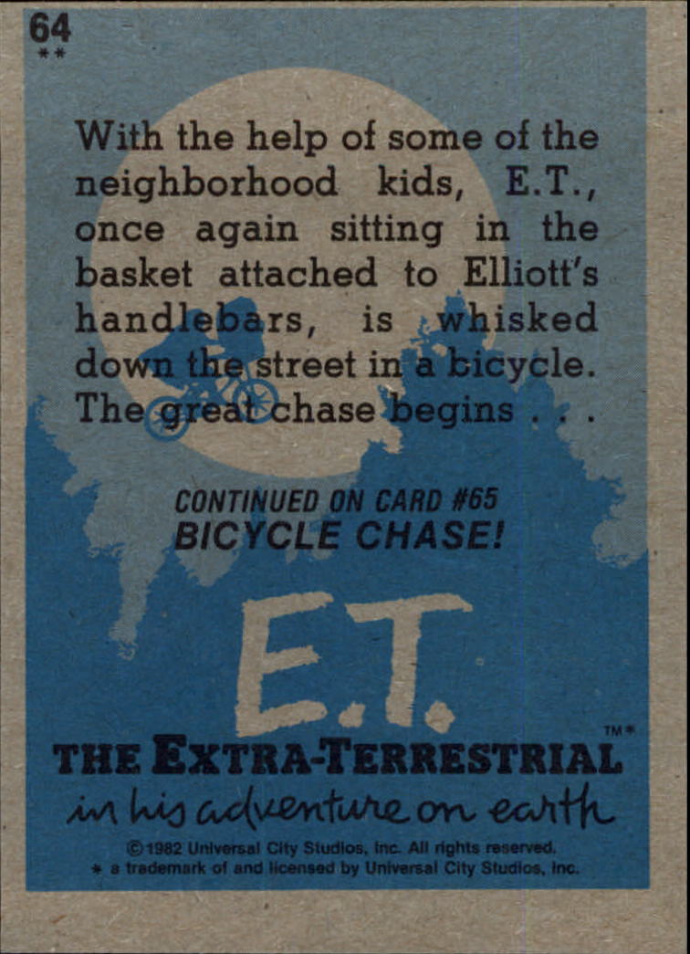 1982 Topps E.T. #64 To the Landing Site back image
