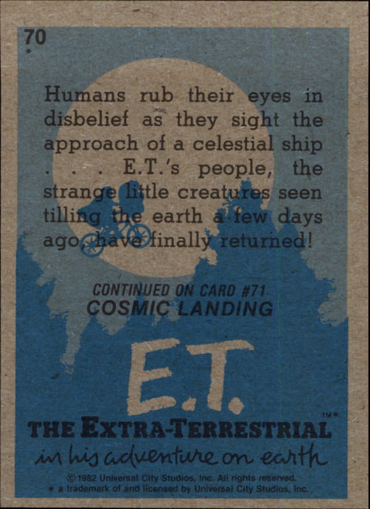1982 Topps E.T. #70 The Spaceship Is Coming back image