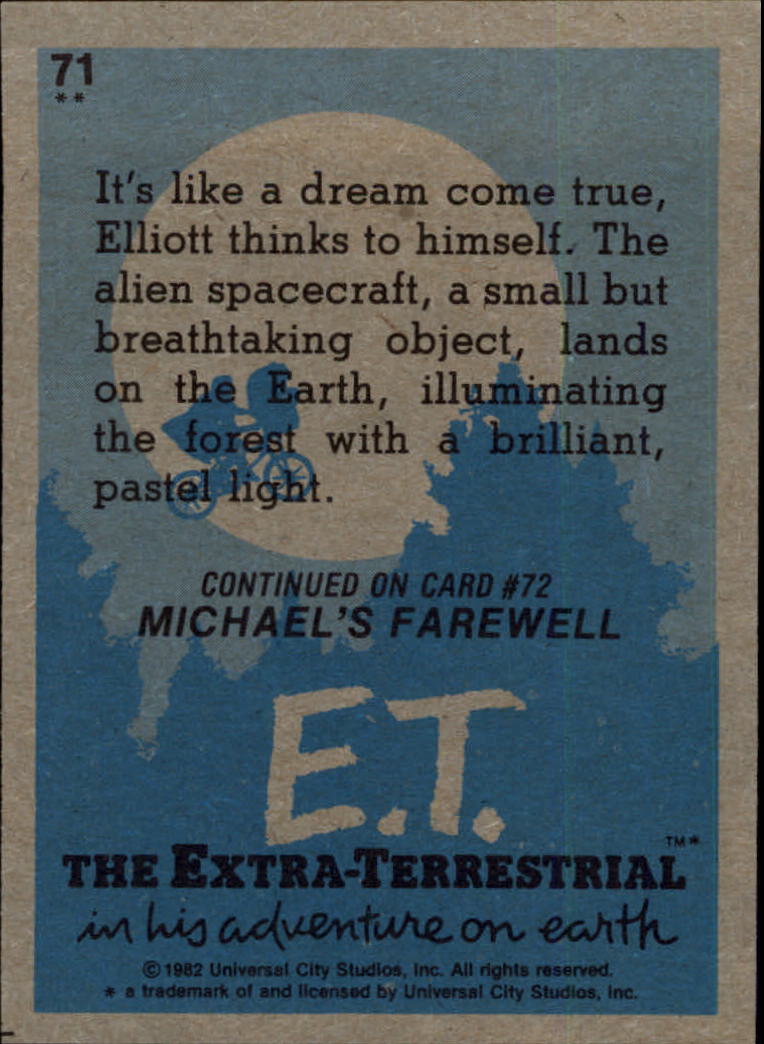 1982 Topps E.T. #71 Cosmic Landing back image