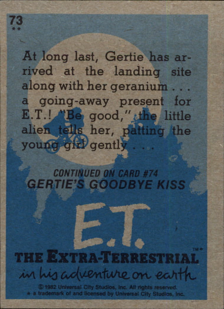 1982 Topps E.T. #73 A Present for E.T. back image
