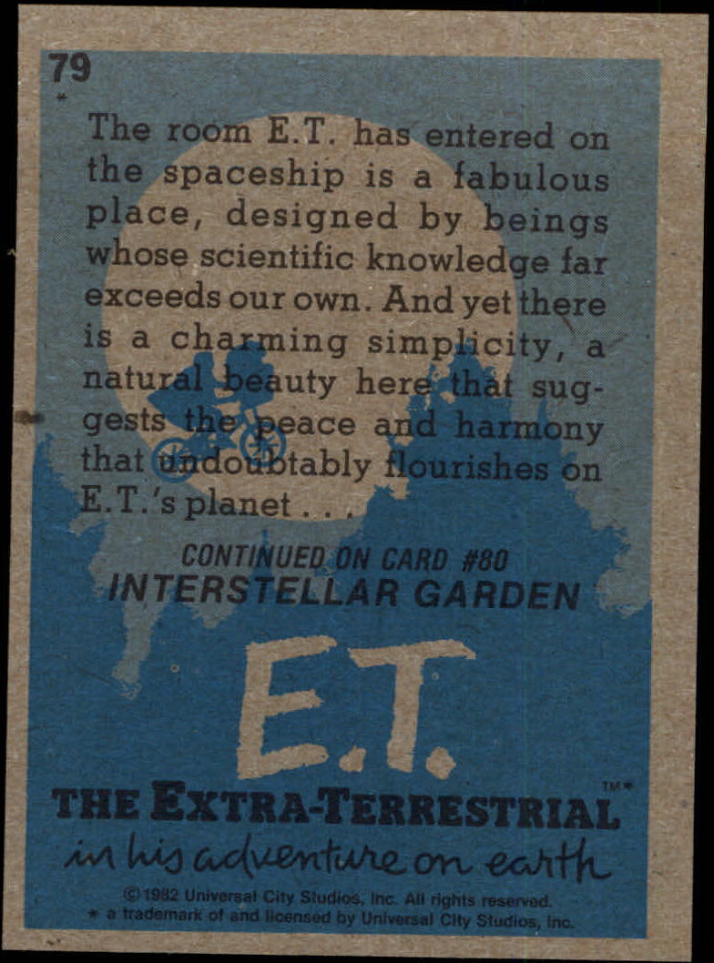1982 Topps E.T. #79 Spaceship Interior back image