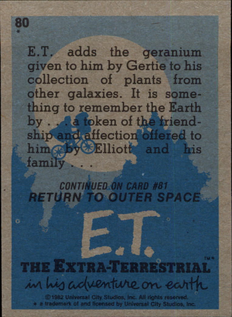 1982 Topps E.T. #80 Interstellar Garden back image