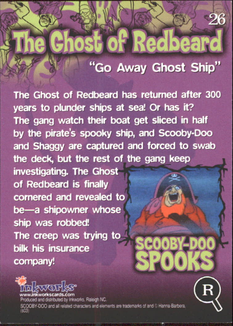 2003 Inkworks Scooby Doo Mysteries and Monsters #26 The Ghost Of Redbeard back image