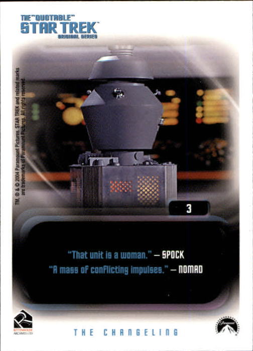 2004 Rittenhouse Quotable Star Trek Original Series #3 Captain Kirk back image