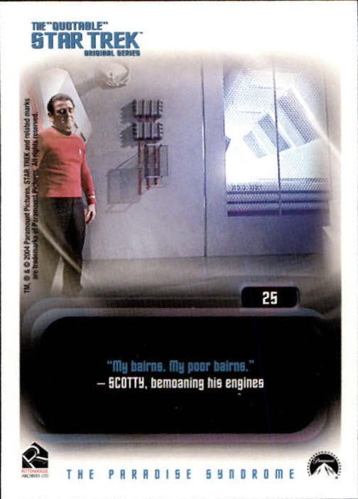 2004 Rittenhouse Quotable Star Trek Original Series #25 Decker/Spock back image