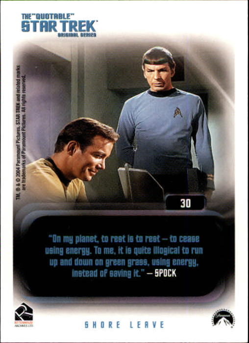 2004 Rittenhouse Quotable Star Trek Original Series #30 Chekov back image
