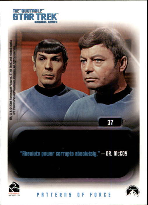 2004 Rittenhouse Quotable Star Trek Original Series #37 Spock back image
