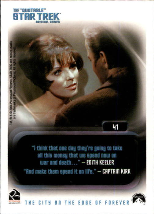 2004 Rittenhouse Quotable Star Trek Original Series #41 Kor back image