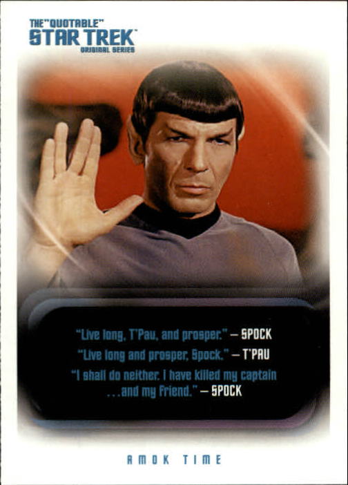 2004 Rittenhouse Quotable Star Trek Original Series #49 Spock/T'Pau