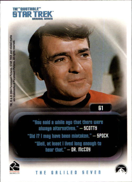 2004 Rittenhouse Quotable Star Trek Original Series #61 Spock back image