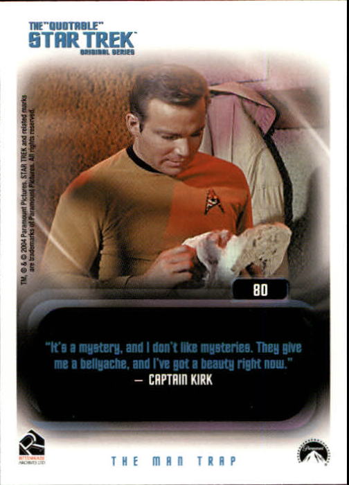 2004 Rittenhouse Quotable Star Trek Original Series #80 Khan back image
