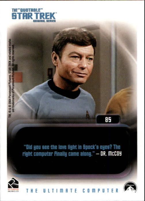2004 Rittenhouse Quotable Star Trek Original Series #85 Captain Kirk back image