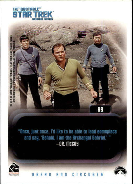 2004 Rittenhouse Quotable Star Trek Original Series #89 Spock back image