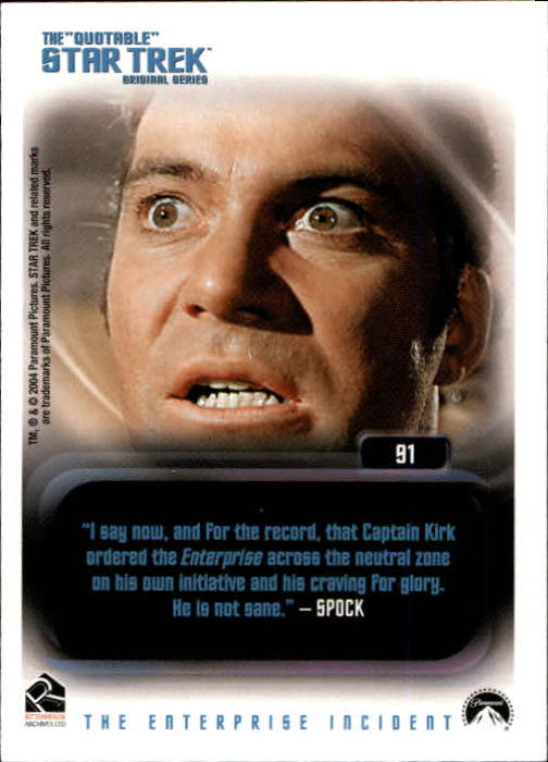 2004 Rittenhouse Quotable Star Trek Original Series #91 Chekov back image