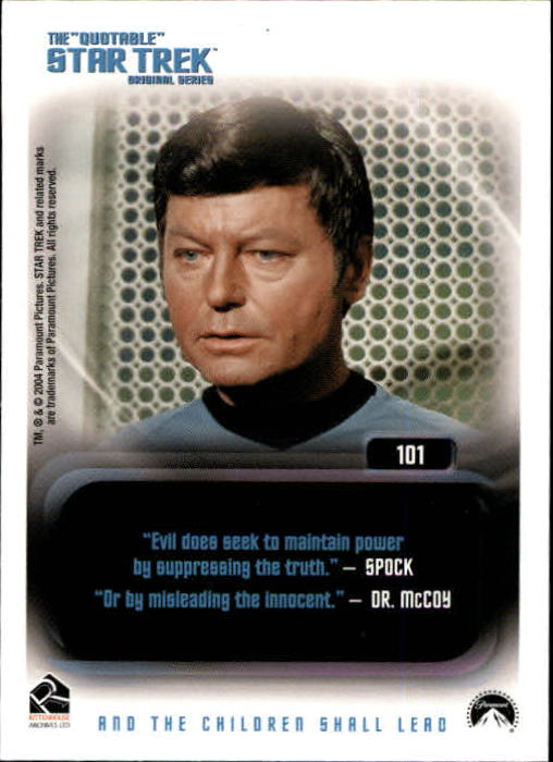 2004 Rittenhouse Quotable Star Trek Original Series #101 Captain Kirk back image