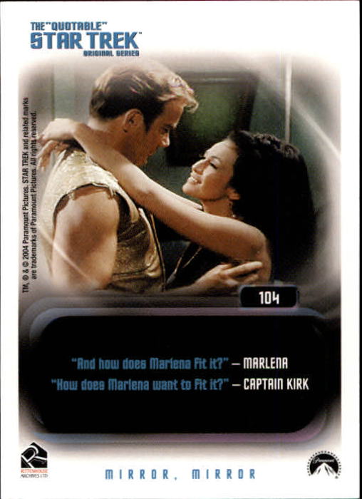2004 Rittenhouse Quotable Star Trek Original Series #104 Oxmyx/Spock back image