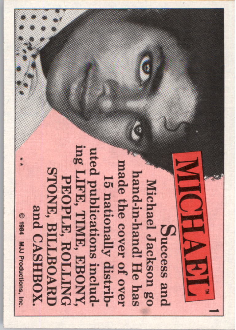1984 Topps Michael Jackson #1 Success and Michael Jackson back image