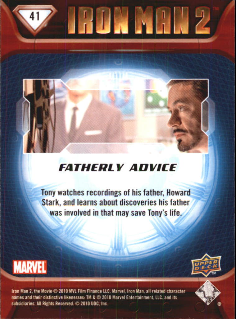 2010 Upper Deck Iron Man 2 #41 Fatherly Advice back image