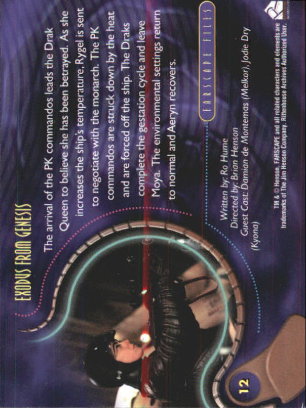 2000 Rittenhouse Farscape Season One #12 Exodus From Genesis back image